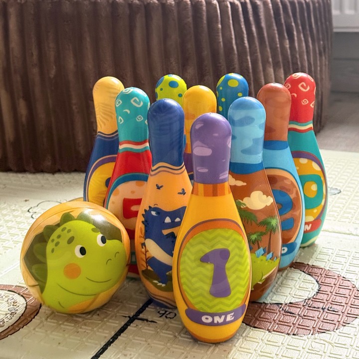 Zestaw Do Kręgli Dinozaury 12 El. WOOPIE - Gra Rozwijająca Celność 3+