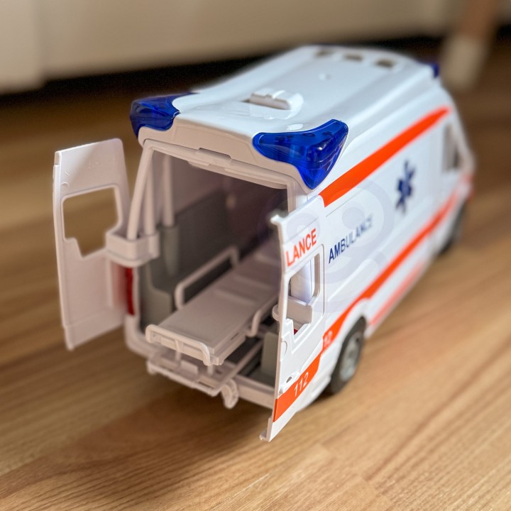 Karetka Pogotowia Ambulans Woopie – zabawka z dźwiękiem i światłem
