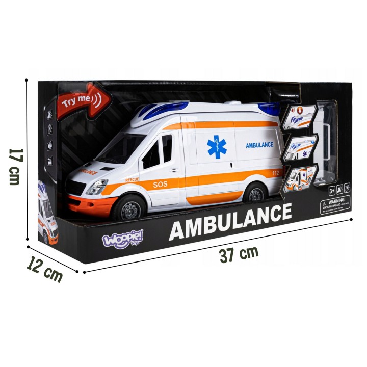 Karetka Pogotowia Ambulans Woopie – zabawka z dźwiękiem i światłem