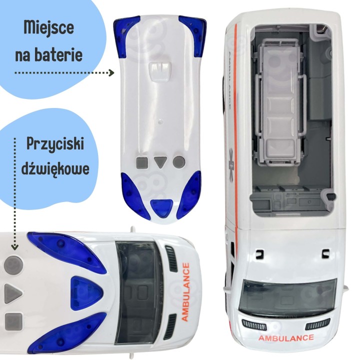 Karetka Pogotowia Ambulans Woopie – zabawka z dźwiękiem i światłem