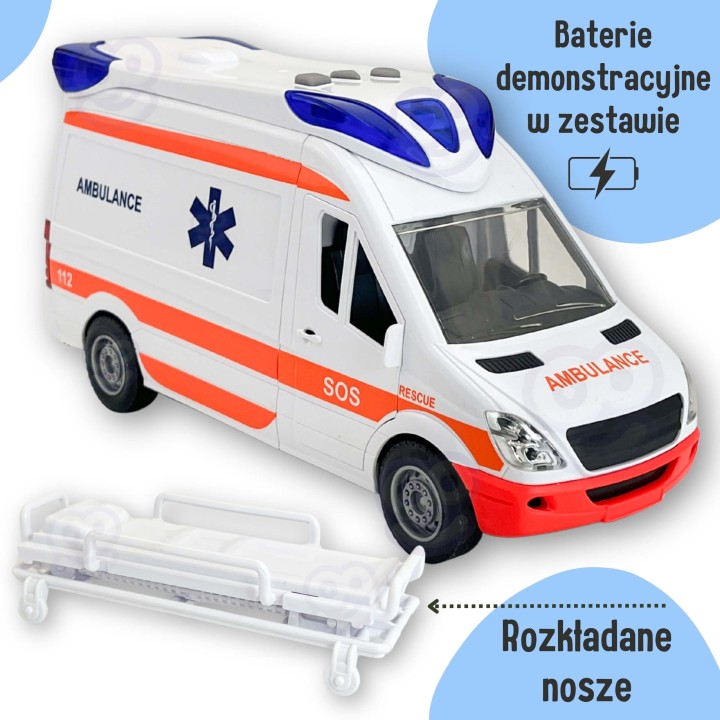 Karetka Pogotowia Ambulans Woopie – zabawka z dźwiękiem i światłem