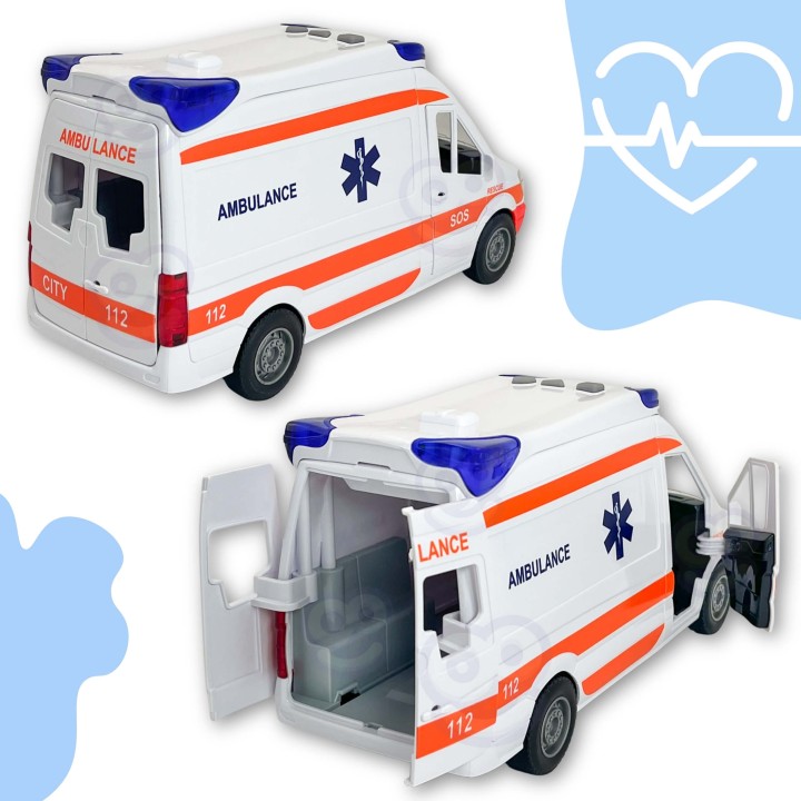 Karetka Pogotowia Ambulans Woopie – zabawka z dźwiękiem i światłem