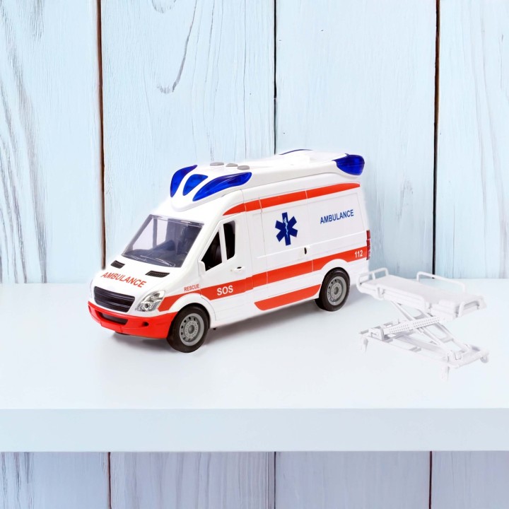 Karetka Pogotowia Ambulans Woopie – zabawka z dźwiękiem i światłem