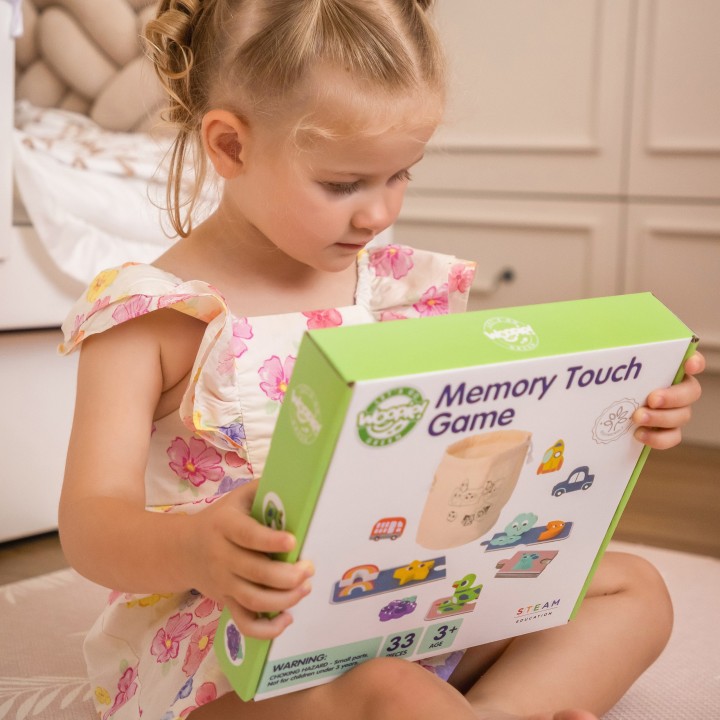 WOOPIE GREEN Sensory Puzzle Memory Shapes FSC - Educational Toy