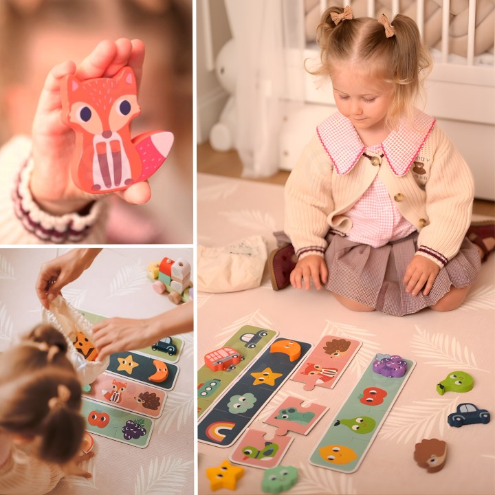 WOOPIE GREEN Układanka Sensoryczna Memory Kształty FSC - Zabawka edukacyjna