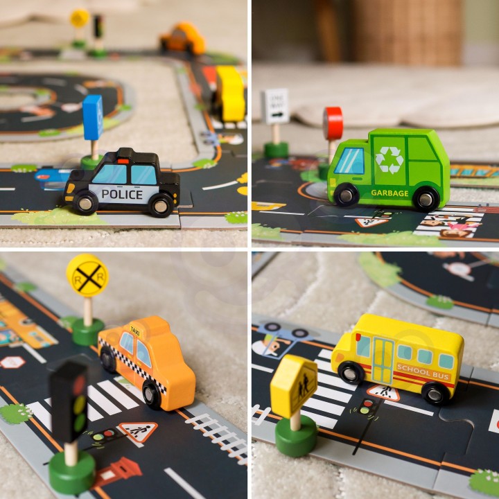 WOOPIE GREEN Puzzle Autostrada 21 el. dla Dzieci, Certyfikat FSC