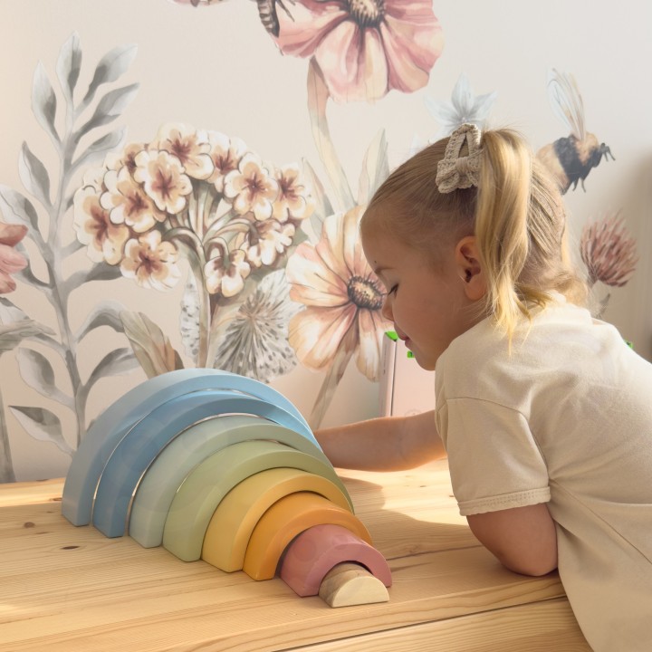 Wooden Pastel Rainbow -Tooky Toy - Montessori Educational Toy!