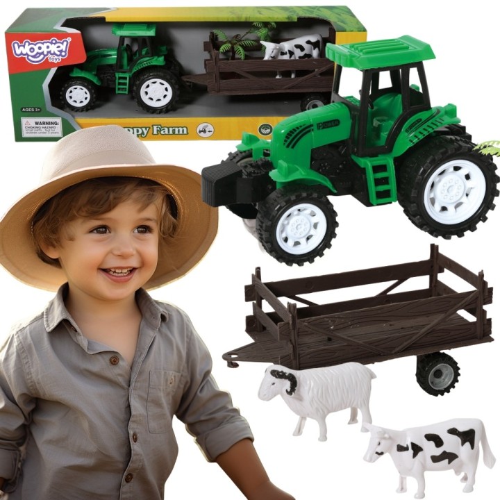 WOOPIE Farm Tractor with Trailer and Animals - Play Set