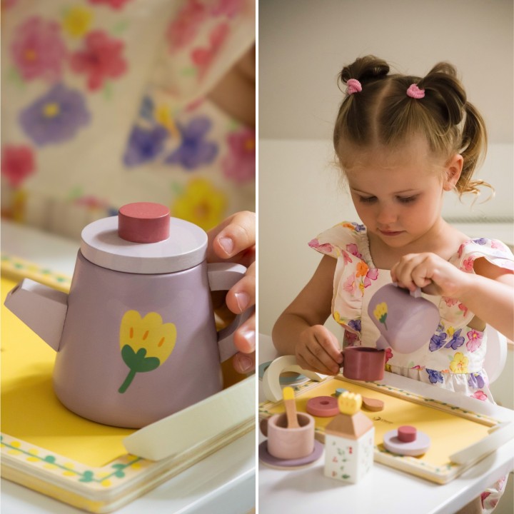Wooden Tea and Dessert Set CLASSIC WORLD 14 pcs.