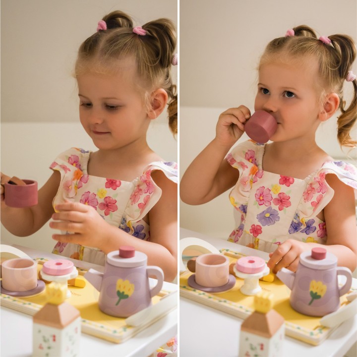 Wooden Tea and Dessert Set CLASSIC WORLD 14 pcs.