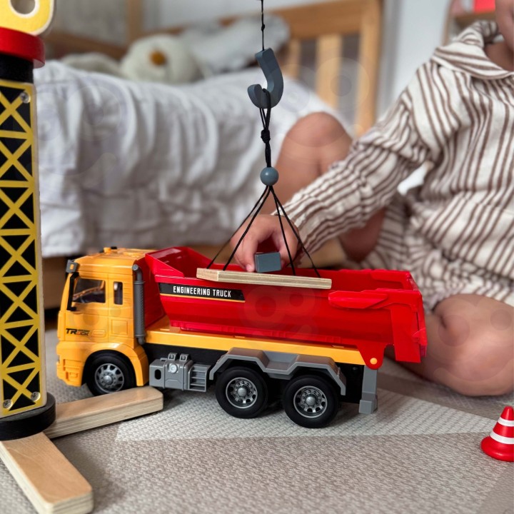 WOOPIE Construction Dump Truck 1:12 with Light and Sound Effects