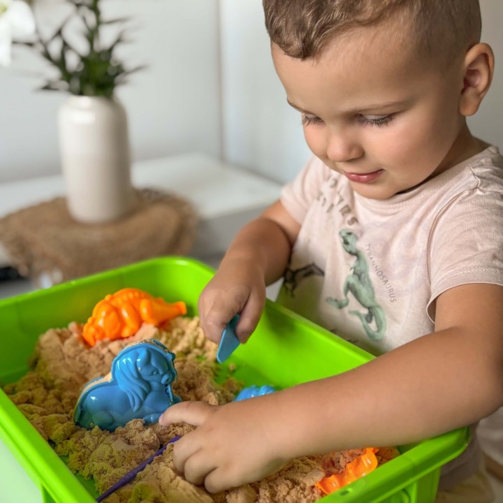 WOOPIE Piasek Kinetyczny 1,5 kg ZOO Safari Zestaw XXL z Foremkami