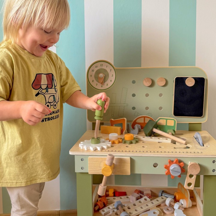 Duży Drewniany Warsztat Majsterkowicza Nauka i Zabawa Kids 3+! od Viga