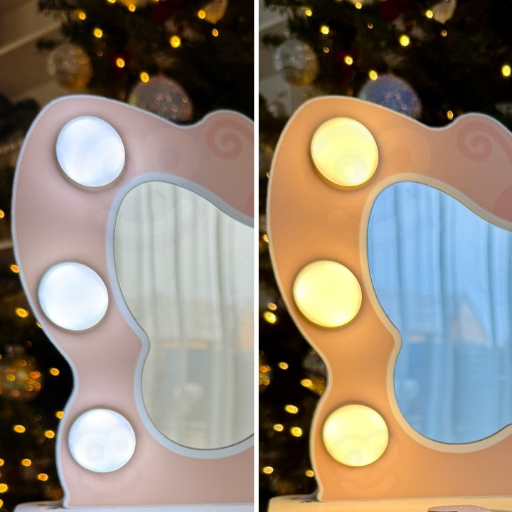 Toaletka Drewniana dla Dziewczynek Tooky Toy - z Lustrem LED
