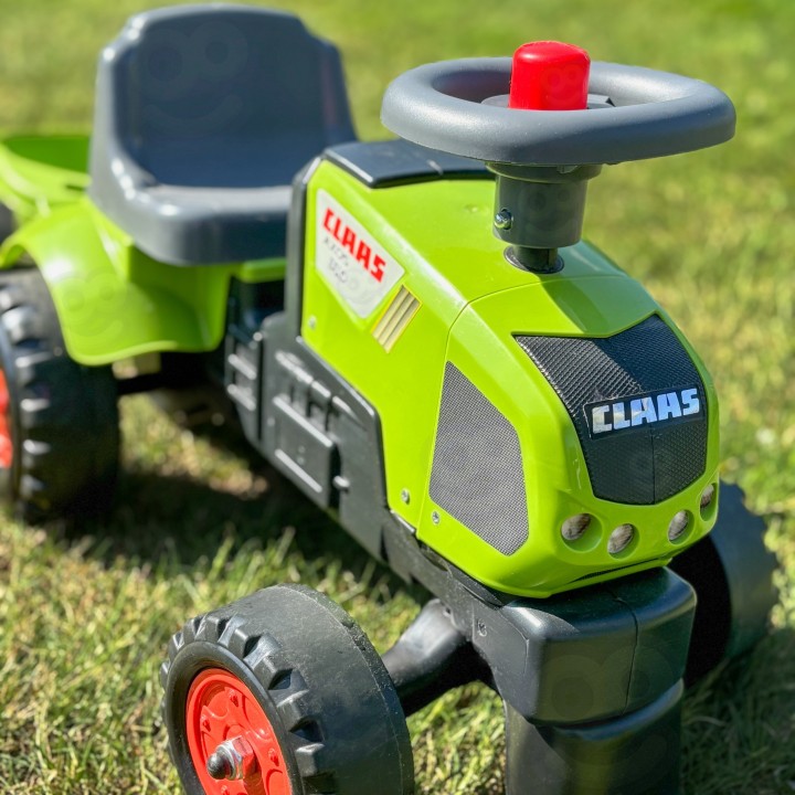 FALK Baby Claas Axos 310 Green Tractor with Trailer 1+