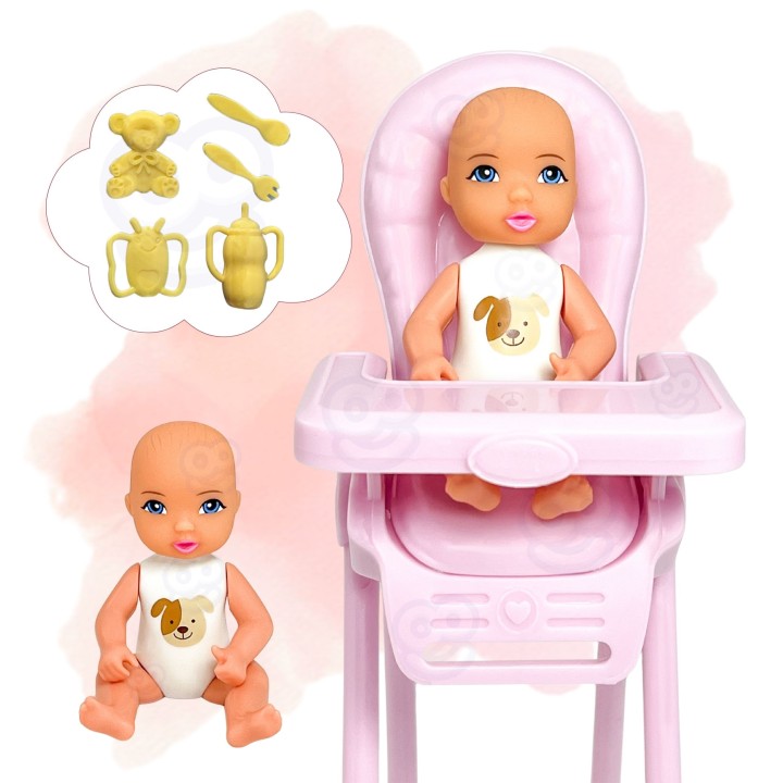 Woopie Baby Doll and Feeding Accessories Family Set