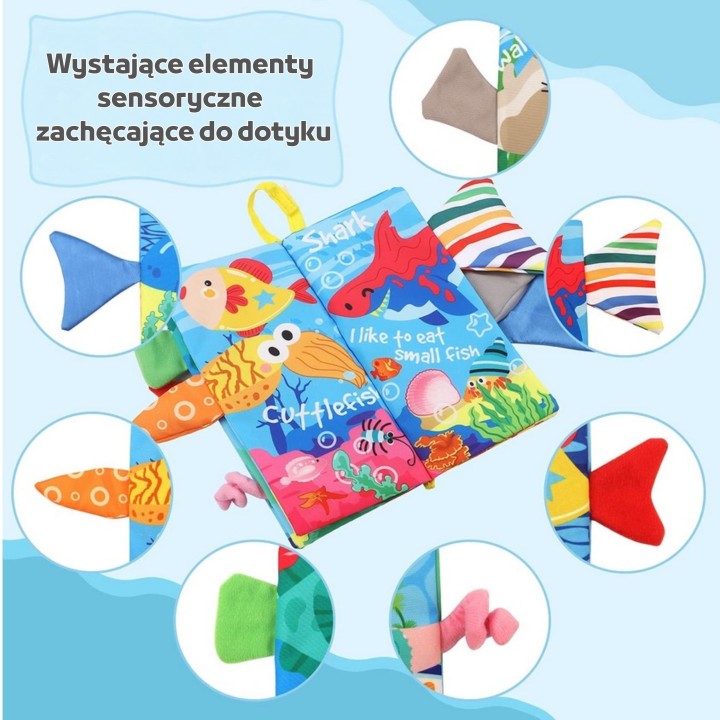 Książeczka Morskie Zwierzęta WOOPIE BABY - Materiałowa Szeleszcząca