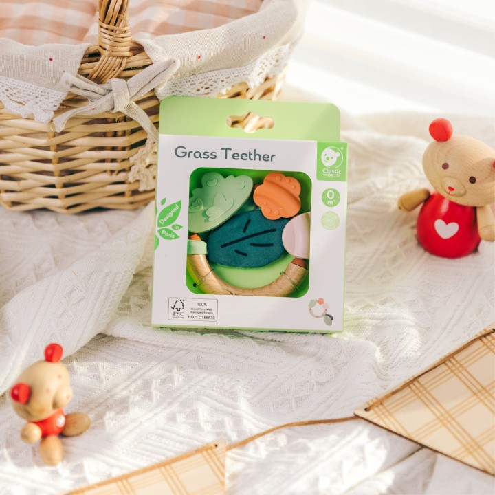 Wooden Sensory Teether EKO Classic World 0m+