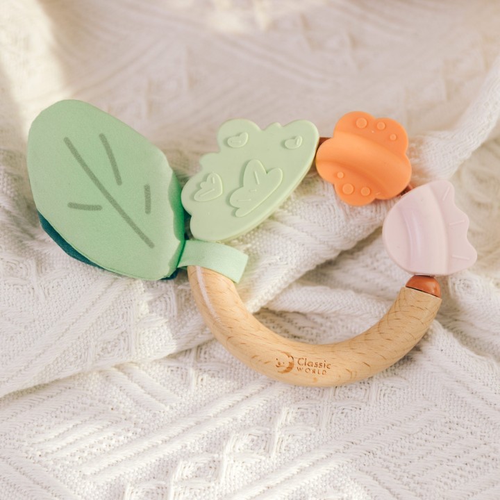 Wooden Sensory Teether EKO Classic World 0m+