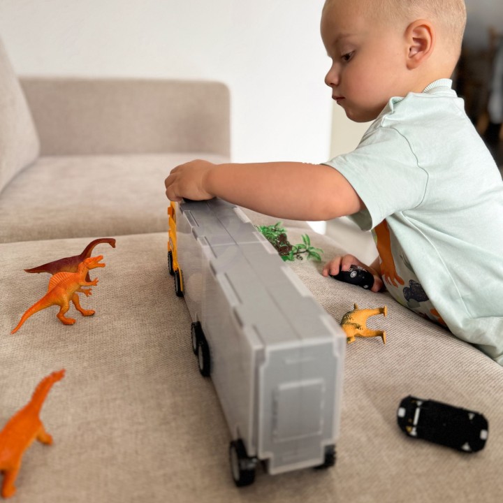 WOOPIE Ciężarówka Transporter 2w1 z Dinozaurami i Makietą