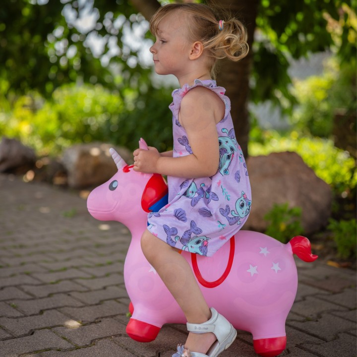 Pink Unicorn Rubber Jumper with Pump - WOOPIE