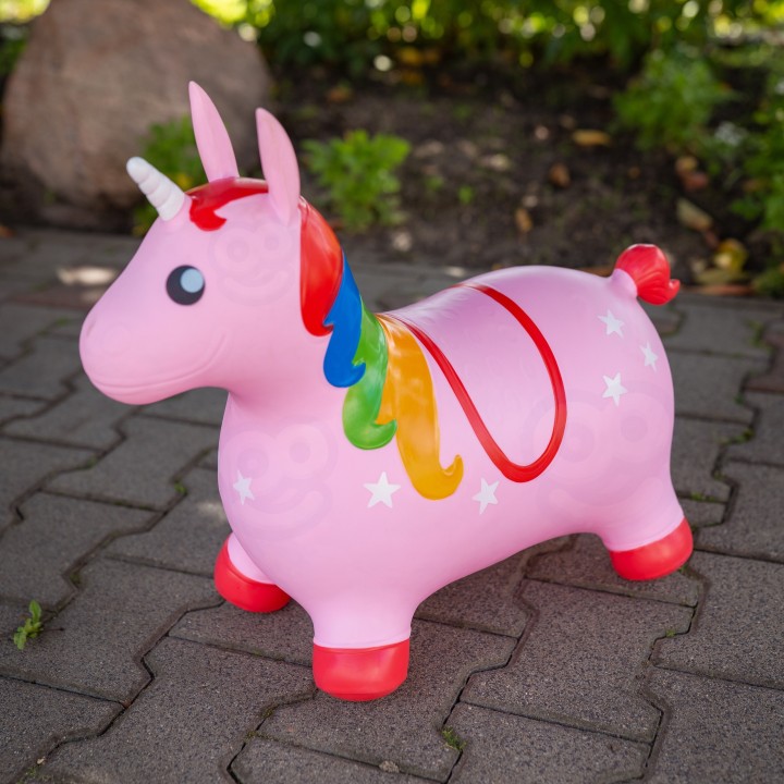 Pink Unicorn Rubber Jumper with Pump - WOOPIE