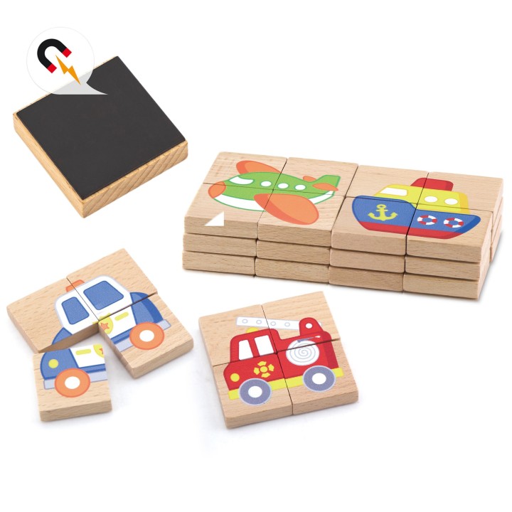 Viga Wooden Vehicle Puzzle - FSC Magnetic Puzzle