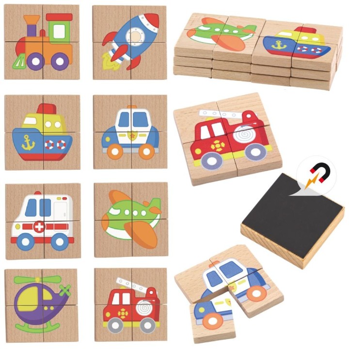 Viga Wooden Vehicle Puzzle - FSC Magnetic Puzzle