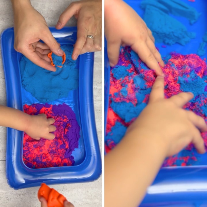WOOPIE Kinetic Sand 0.8 kg with Molds in Basket