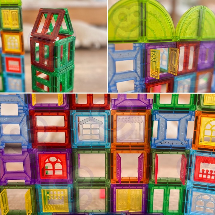 Klocki Magnetyczne 3D WOOPIE - Edukacyjny Zestaw Zamek 100el.
