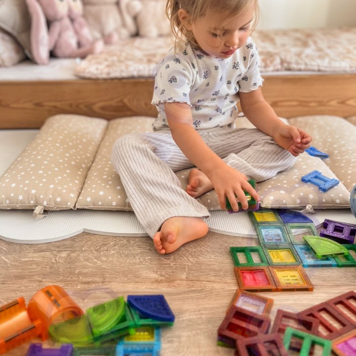 Klocki Magnetyczne 3D WOOPIE - Edukacyjny Zestaw Zamek 100el.