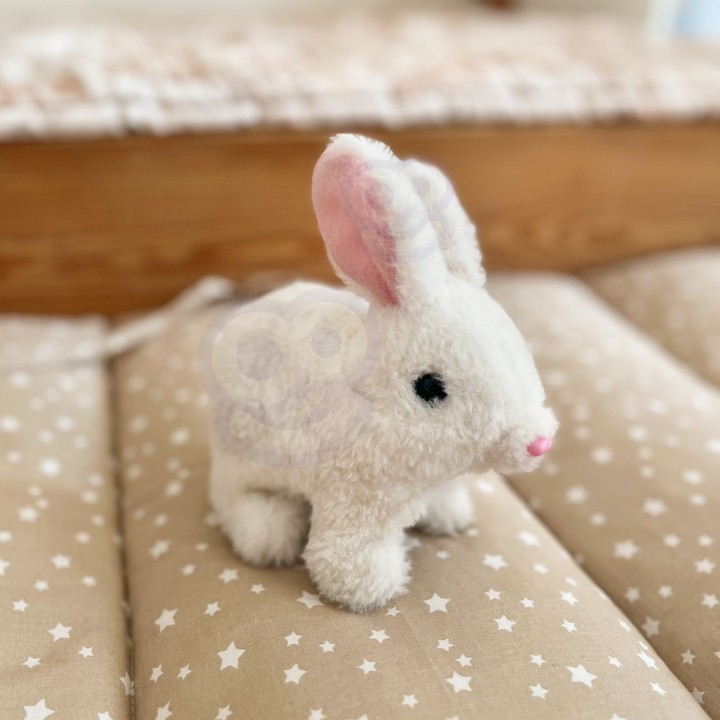 WOOPIE Bunny Interactive Plush Toy with Carrot White