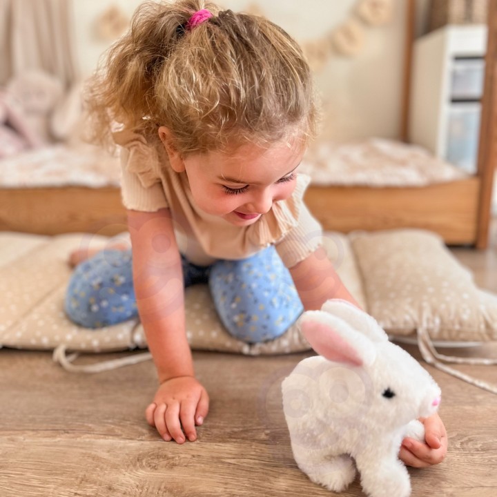 WOOPIE Bunny Interactive Plush Toy with Carrot White