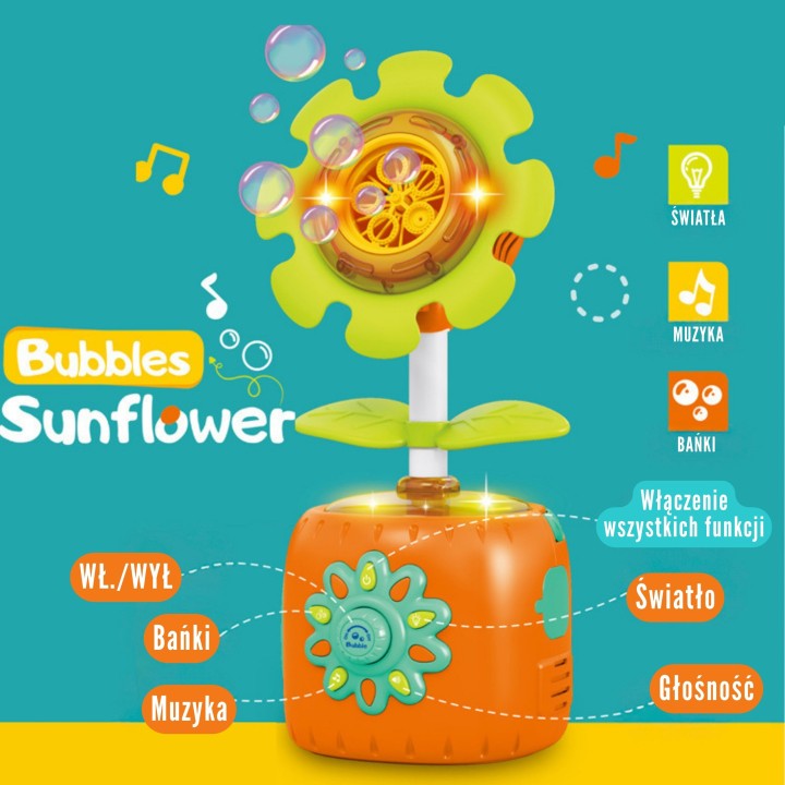 Interactive Sunflower WOOPIE - Soap Bubble Machine