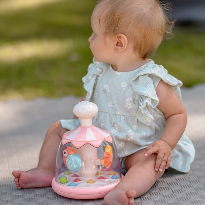 Interactive spinning top Snail carousel with balls by WOOPIE Baby