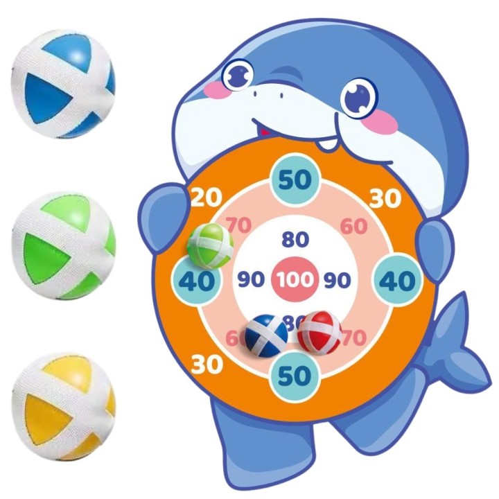 WOOPIE Skill Game Velcro Darts Shark Shield