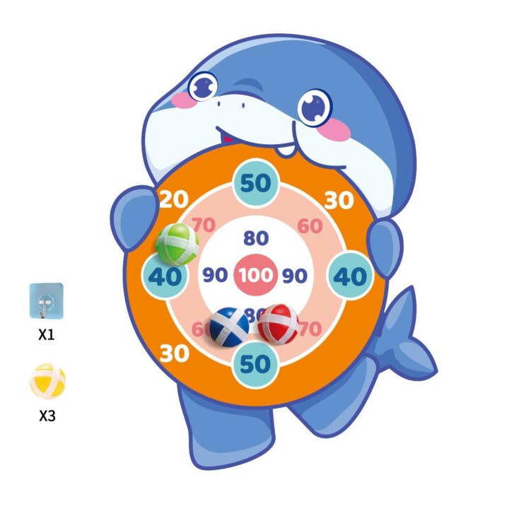 WOOPIE Skill Game Velcro Darts Shark Shield