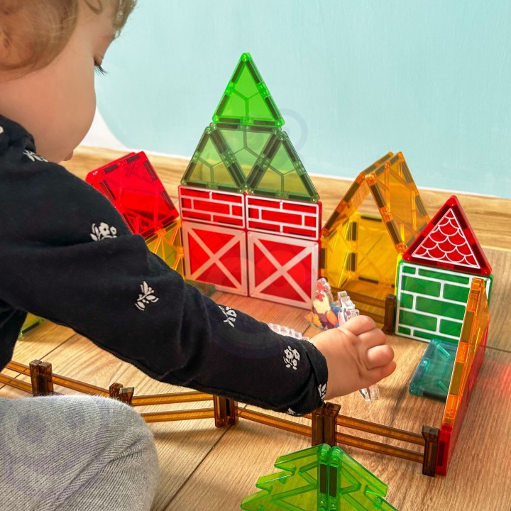 Magnetyczne Klocki Farma Woopie-Zestaw 50el Zwierzęta Edukacyjne
