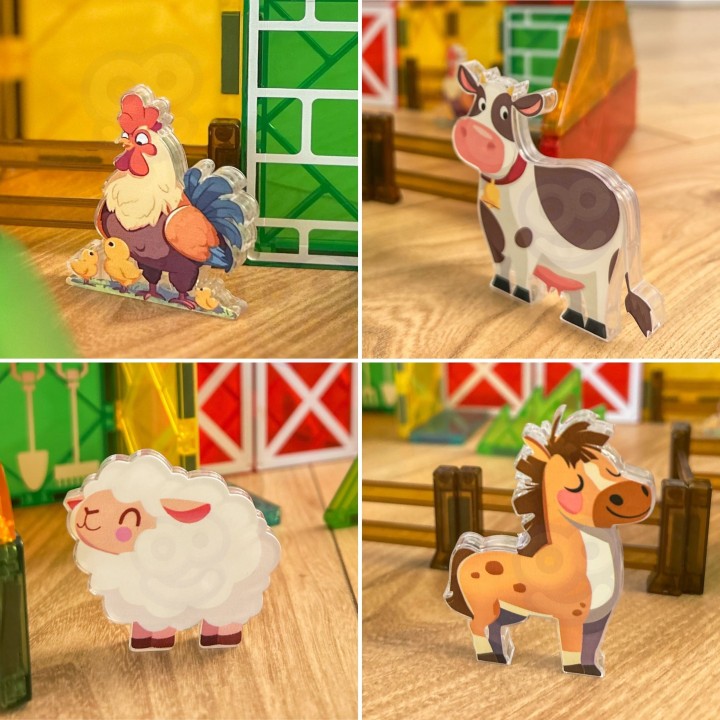 Woopie Farm Magnetic Blocks - Set of 50 Educational Animals