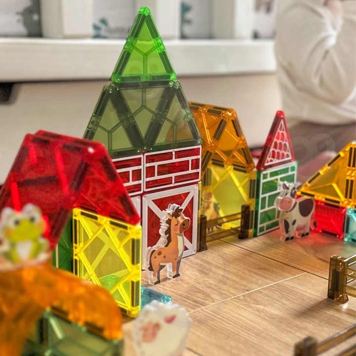 Woopie Farm Magnetic Blocks - Set of 50 Educational Animals