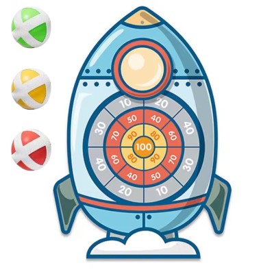 WOOPIE Velcro Darts Arcade Game - Shield and Rocket