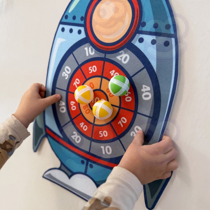 WOOPIE Velcro Darts Arcade Game - Shield and Rocket