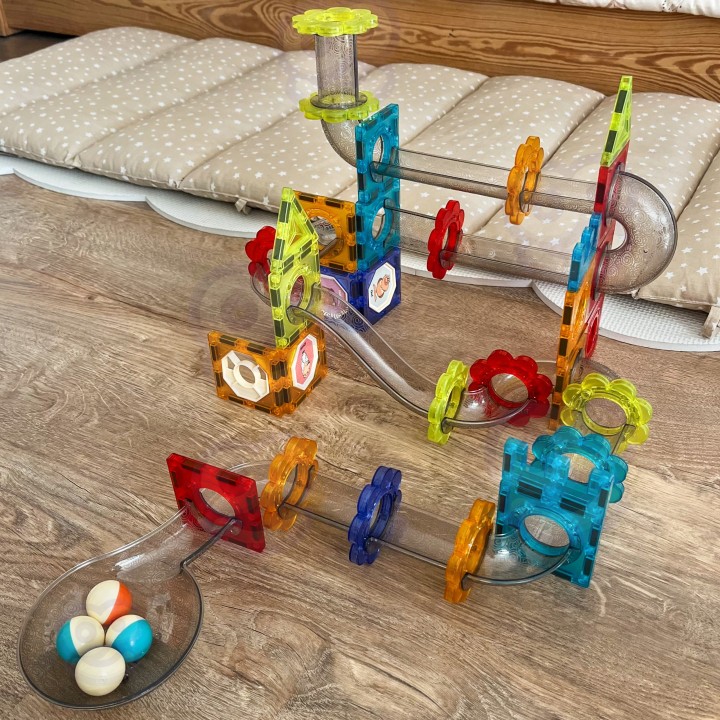 3D Magnetic Blocks 113 Pieces Ball Track Educational Fun