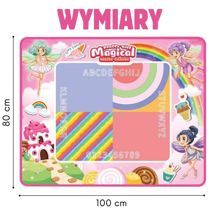 Kolorowa mata wodna do rysowania 100x80 cm – bezpieczna zabawa!