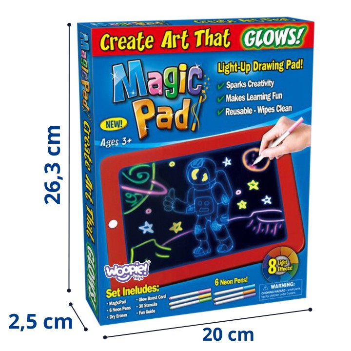 Woopie Magic Drawing Tablet - LED, mess-free fun