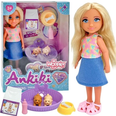 Ankiki Babysitter Doll and 3 Puppies Set - Perfect Gift WOOPIE