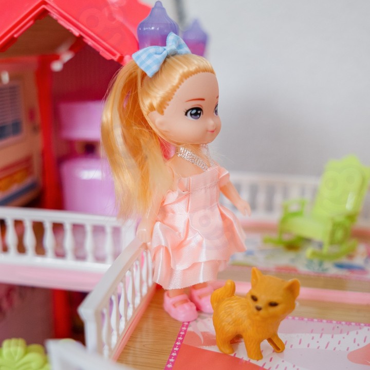 Two-Story Garden Villa Dollhouse with Woopie Accessories