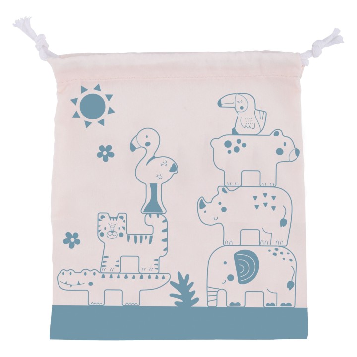 Drewniane Klocki Zwierzątka Montessori TOOKY TOY - 9 el.