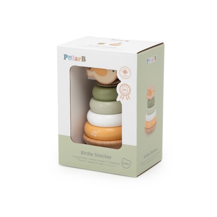 Viga Wooden Stacking Pyramid for Toddlers
