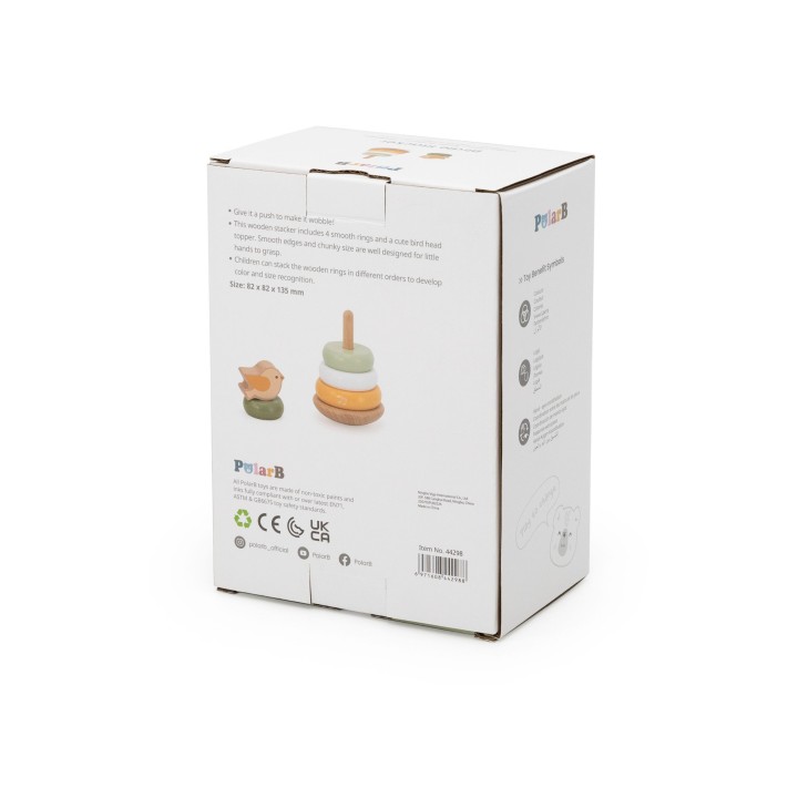 Viga Wooden Stacking Pyramid for Toddlers